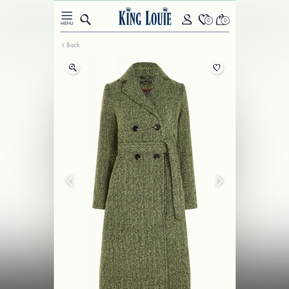 Brand NWOT King Louie Robin boucle coat. Size 38 EU / 4-6 US - Picture 3 of 4